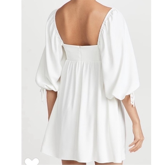 Amanda Uprichard White Darling Puff Sleeve Mini Dress Size XL - Picture 2 of 12